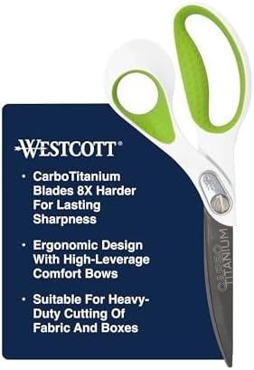 Westcott Heavy Duty CarboTitanium-Bonded 9" Bent Scissors - Durable