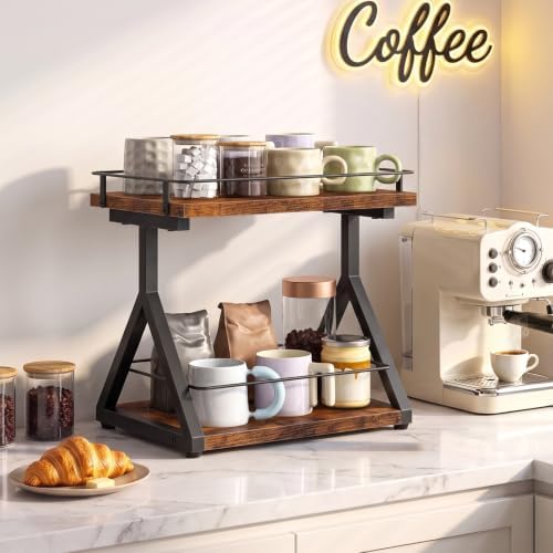 HOOBRO Coffee Mug Cup Holder, 2 Tier Mug Stand Rack for Countertop