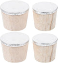 VOSAREA 4pcs Cork Stopper Wooden Bottle Plugs with Metal Tops