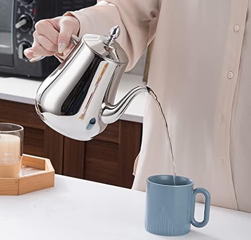 SANQIAHOME 1550ml Stainless Steel Teapot with Infuser,tall slim teapot