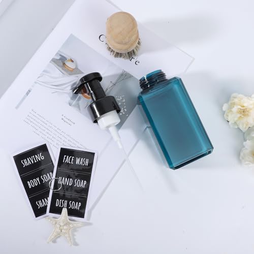Segbeauty Plastic Square Foam Pump Bottle Refillable 15.2oz, 2pcs