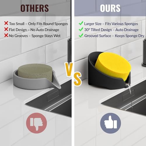 NiHome Silicone Sponge Holder for Scrub Daddy Mommy