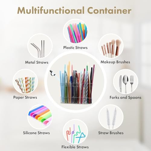 Acrylic Straw Holder for Cabinet Door - Child-Safe Organizer &
