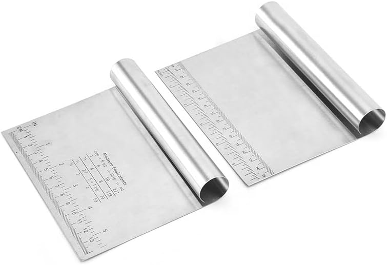 Stainless Steel Dough Scraper, Multi-Purpose Pastry Bench Tool with