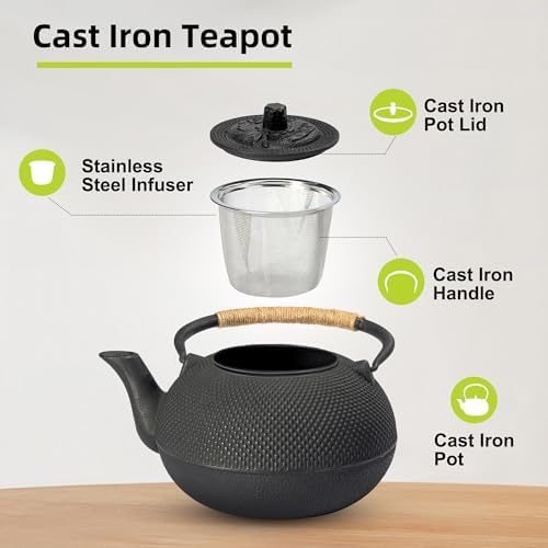 suyika Japanese Cast Iron Teapot, 30 oz