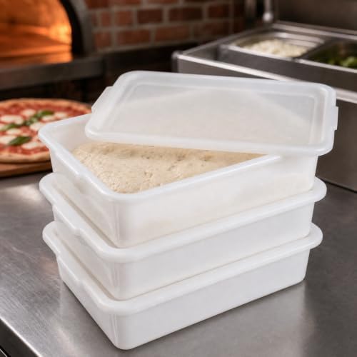 3-Pack 13 L Pizza Dough Proofing Box with Lid, White