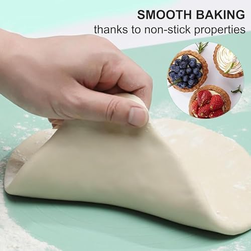 2-Piece Silicone Baking Mat Set with Rolling Pin, 12-Inch