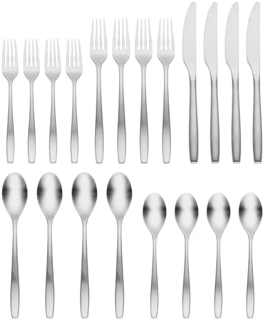 Cambridge Averie Satin 20-Piece 18/0 Silverware Set for 4, Flatware