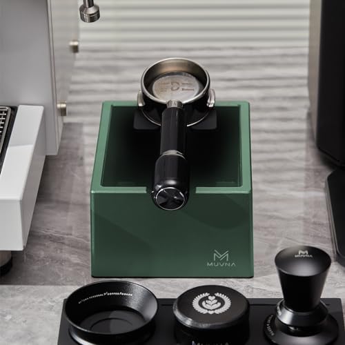 Espresso Knock Box, Tamping Station, Non-Slip Base, Green