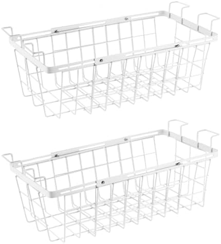 2 Pack Expandable Freezer Organizer Bins, Adjustable Wire Baskets for