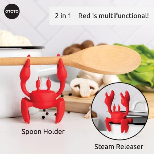 OTOTO 2 in 1 Silicone Spoon Rest & Steam Releaser - Large Spoon Holder