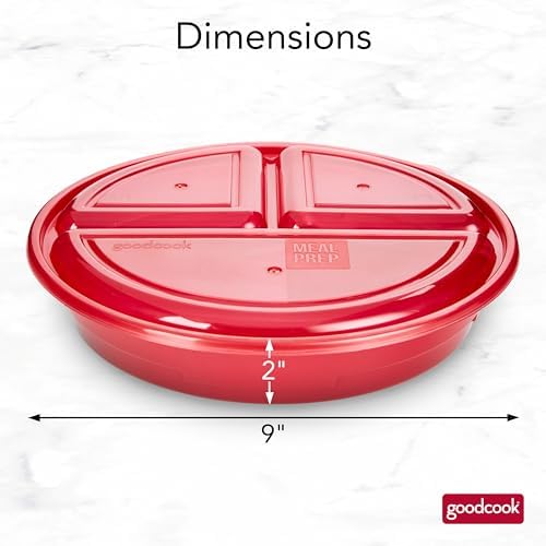 GoodCook Meal Prep Containers Set Microwave & Dishwasher-Safe Round