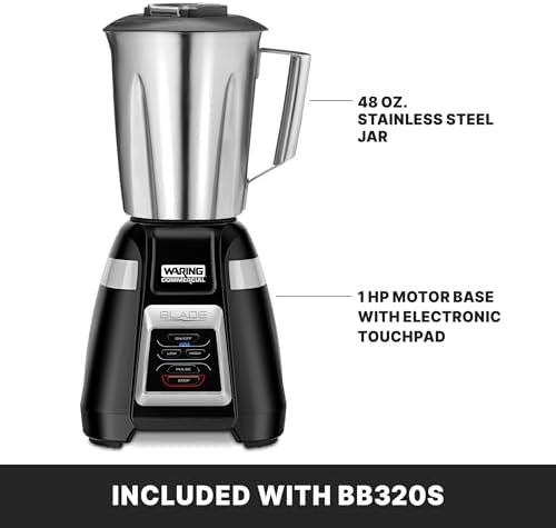 Waring Commercial BB320S Blade 1 HP Blende,r Touchpad Controls with