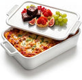 3.4" Deep Ceramic Casserole Dish with 2-in-1Lid, 4.8 QT, 9x13 inch