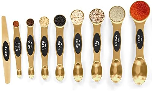 Magnetic Measuring Spoons Set Stainless Steel with Leveler-9pcs