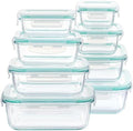 Vtopmart 8 Pack Glass Food Storage Containers, Green