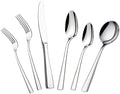 faderic Cutlery Set, 24 Piece Silverware Set With Soup Spoons for