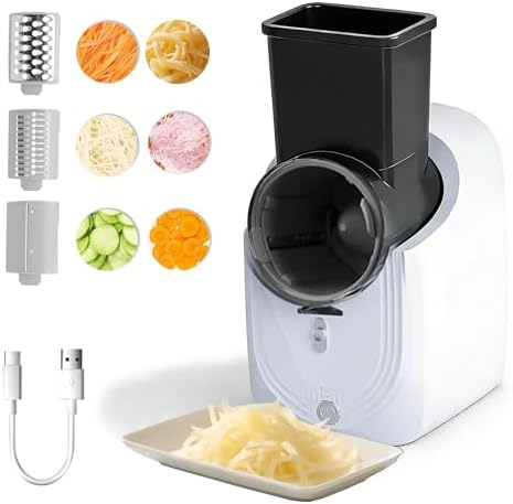 Cordless Electric Vegetable Slicer and Cheese Grater, Rechargeable