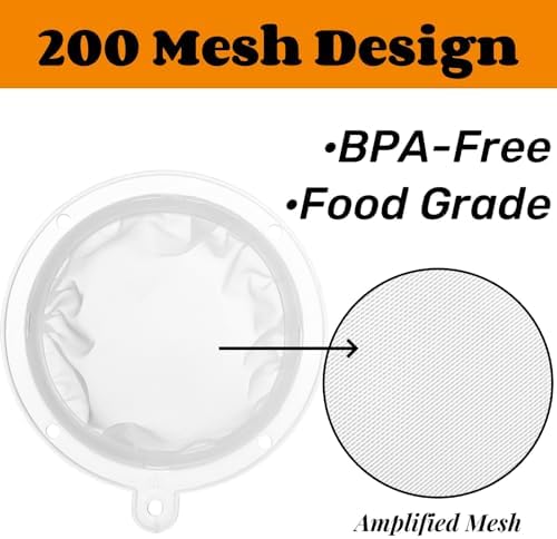 Noamus 10 Pack 200 Mesh Food Filter Strainer, 5 Inch Nylon Fine Mesh