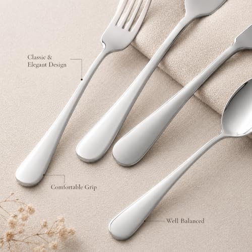 Silverware Set,SANTUO Stainless Steel Knives Spoon Forks Set for Home