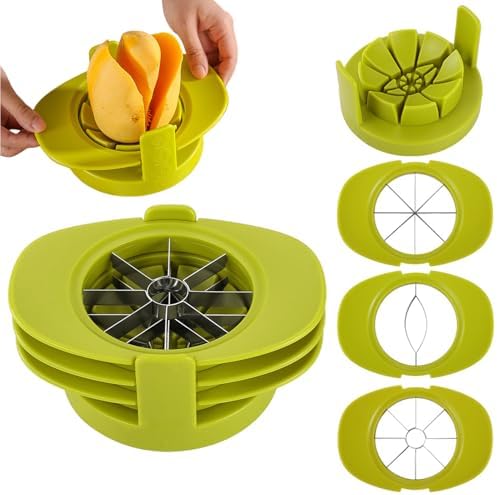 4 in 1 Fruit Cutter Slicer, Yellow Mango Apple Tomato Corer Slicer