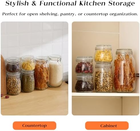 BJONKZ Glass Jars with Airtight Lids – Food Storage Containers with