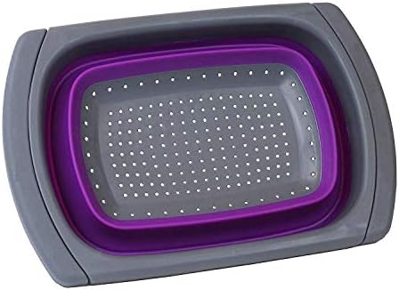 Purple Collapsible Silicone Kitchen Colander/Strainer