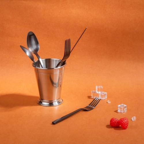 Alata Cube Black 20-Piece Forged Stainless Steel Matte Flatware Set