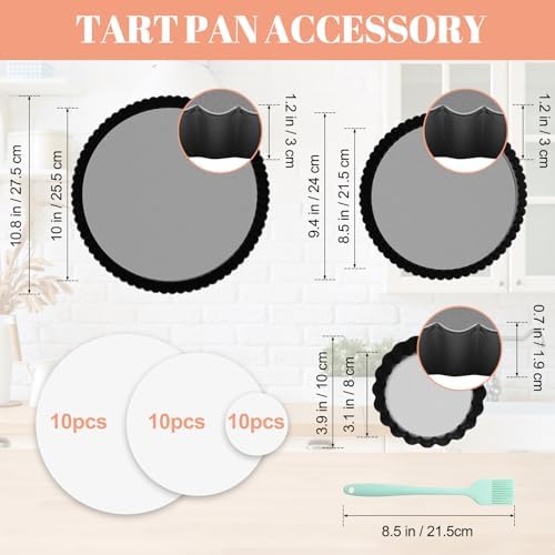 Windspeed 4+31 Pcs Tart Pan with Removable Bottom, 9 Inch 11 Inch