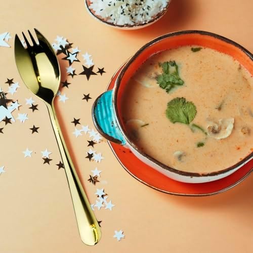 Alata Champagne Gold Mirror Sporks 4-Pack Set Stainless Steel Sporks