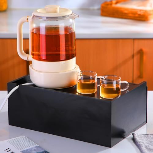 Cinnvoice Tea Bag Organizer Wooden Tea Storage Box, Black