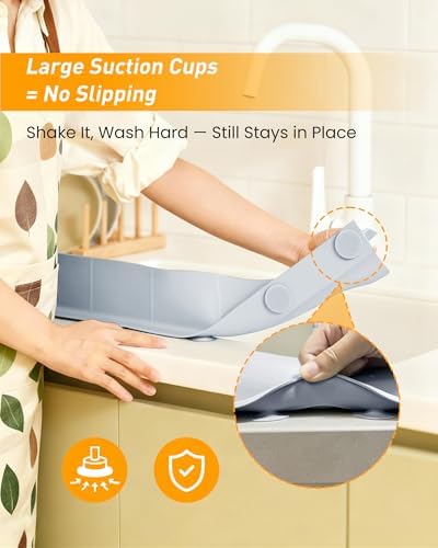 Silicone Sink Splash Guard 23" 30" 18" for Bathroom & Kitchen Sink