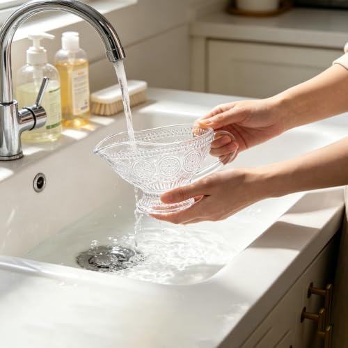 12 oz Glass Gravy Boat,Crystal Serving Dish with Easy-Pour Spout and