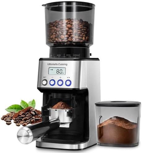 URintells Cuising Conical Burr Coffee Grinder, 51 Settings