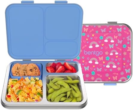 Bentgo Kids Prints Stainless Steel Leak-Resistant 3-Compartment Lunch