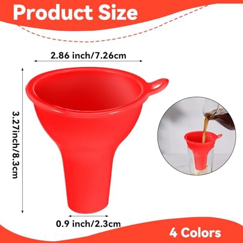 ElevateTech 4Pcs Funnels for Kitchen Use Filling Bottles Silicone