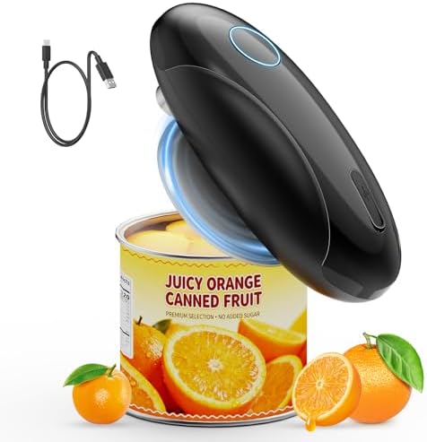 Electric Can Opener, Fast One-Touch Automatic Rechargeable Can Opener