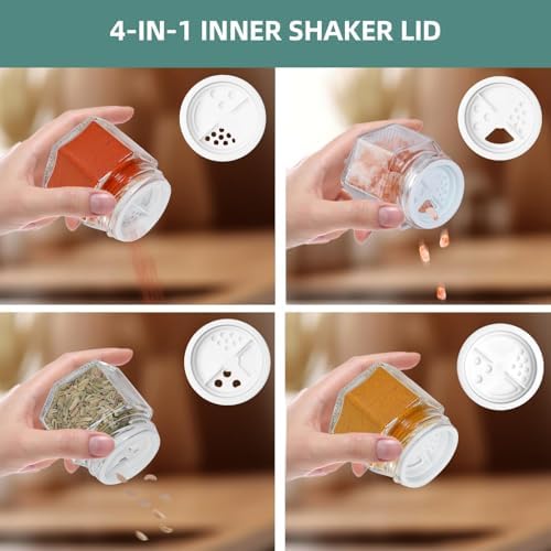 10 Pack Glass Magnetic Spice Jars for Refrigerator