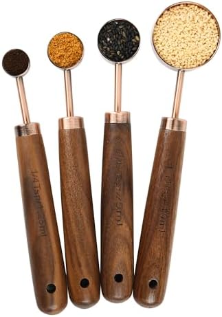 Copper Measuring Cups & Spoons Set 8, Stainless Steel Measuring Cups