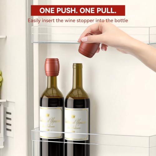 Wine Stoppers for Wine Bottle, 3 Pack Barrel-Shaped Silicone Bottle