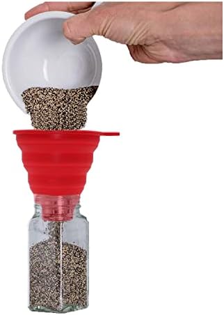 KongNai Silicone Collapsible Wide Mouth Funnel for Jars, Foldable