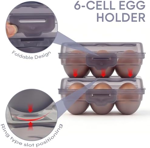 2 Pack Egg Storage Boxes for Refrigerator, Camping and Travel