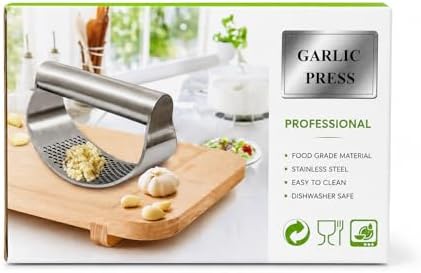 Stainless Steel Garlic Press with Silicone Peeler