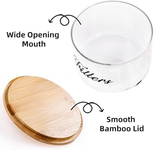 Cididu Coffee Filter Holder with Bamboo Lid, Glass Large Coffee Pod