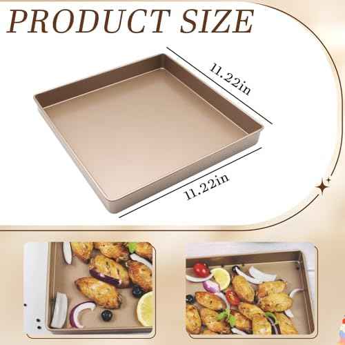11 Inch Square Cake Pan, Deep Baking Pan Nonstick Cookie Sheet Brownie