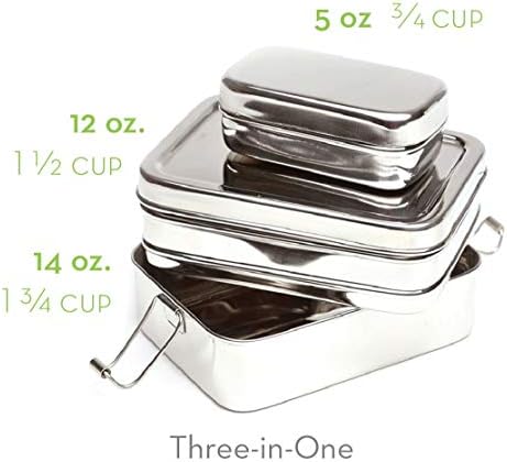 ECOlunchbox Three-in-One Stainless Steel Bento Box, 31 oz – 3-Piece