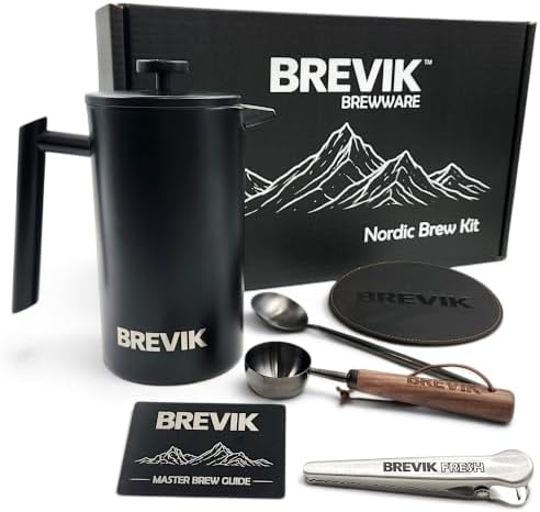 Brevik Stainless Steel French Press, 34 oz