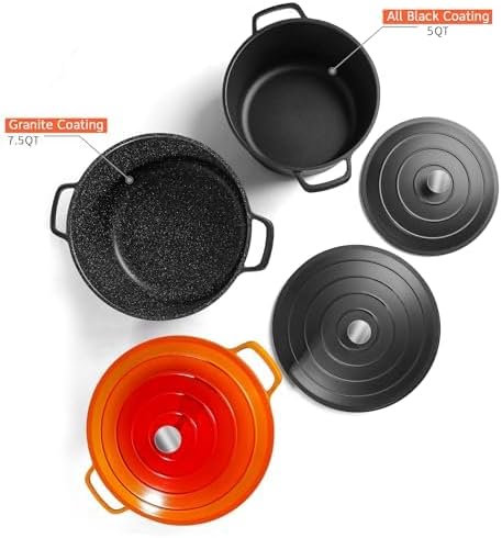 Large Dutch Oven Pot with Lid-7.5QT Cast Aluminum Oven Pot with Two Handles - Image 6