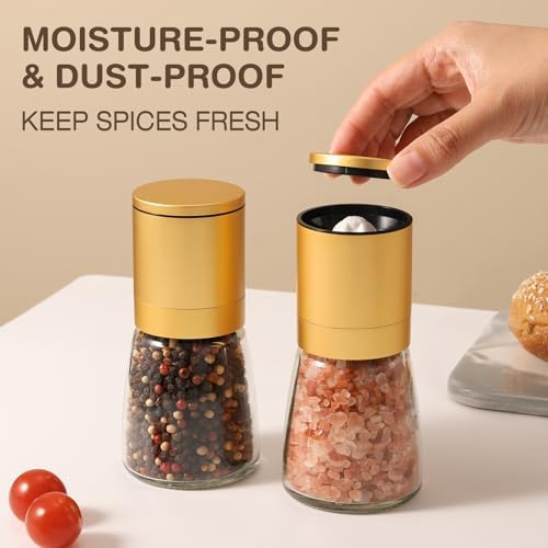 Vucchini Gold Salt and Pepper Grinder, Ceramic