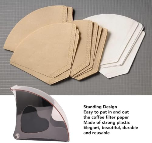 Coffee Filter Holder with Cover, Plastic Countertop Rack